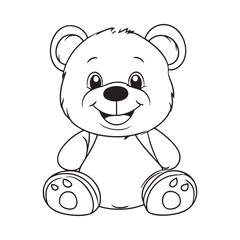 Cute teddy bear line art vector illustration style design