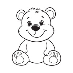 Cute teddy bear line art vector illustration style design