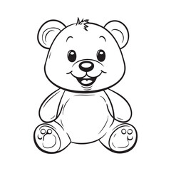 Cute teddy bear line art vector illustration style design