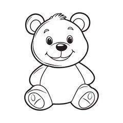 Cute teddy bear line art vector illustration style design