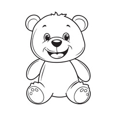 Cute teddy bear line art vector illustration style design
