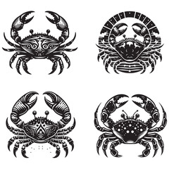 Crab vector silhouette. Crab icon. Crab logo 