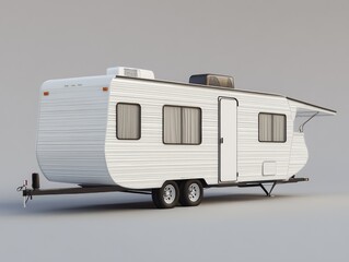 White Travel Trailer for Studio Shot.