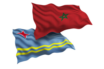 Morocco and Aruba Friendship Flags Diplomatic Relations of Two countries, Sports competition