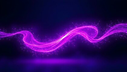 Abstract Purple Glowing Wave Background, Futuristic Energy Flow, Digital Art