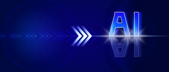 Blue background of future AI technology