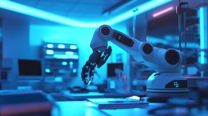 Futuristic Robotic Surgery in a High-Tech Operating Room