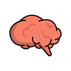 Brain Education Icon Filled Outline