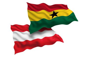 Ghana and Austria Friendship Flags Diplomatic Relations of Two countries, Sports competition