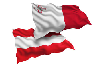 Malta and Austria Friendship Flags Diplomatic Relations of Two countries, Sports competition