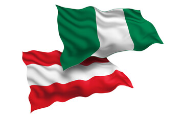 Obraz premium Nigeria and Austria Friendship Flags Diplomatic Relations of Two countries, Sports competition