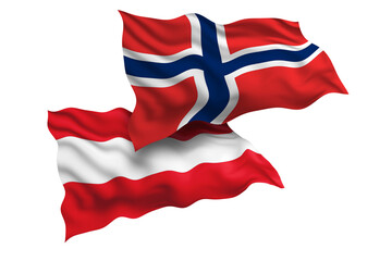 Norway and Austria Friendship Flags Diplomatic Relations of Two countries, Sports competition