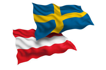 Sweden and Austria Friendship Flags Diplomatic Relations of Two countries, Sports competition