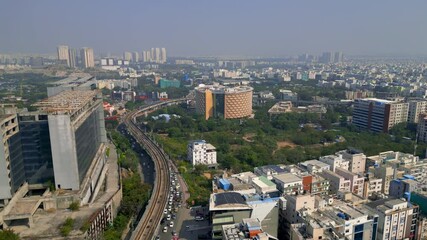 Hitec city with in Hyderabad city a major Information technology hub in India.