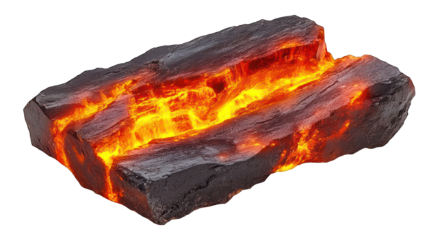 Glowing lava rock formation with fiery glow effect