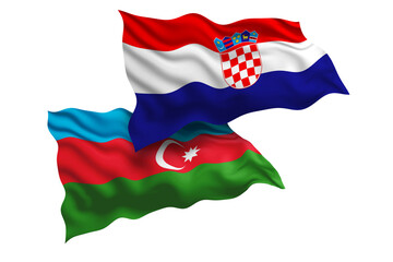 Fototapeta premium Croatia and Azerbaijan Friendship Flags Diplomatic Relations of Two countries, Sports competition