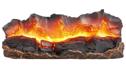 Glowing Lava Rock Formation with Fiery Orange Glow