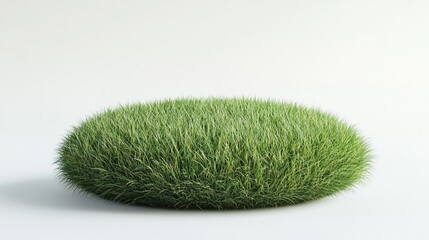 Lush green grass tuft, isolated on white.
