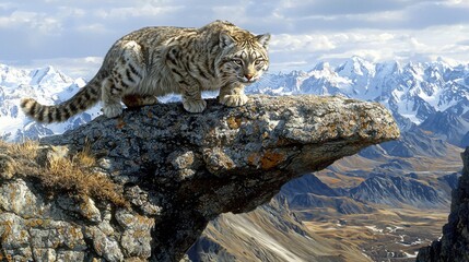 A fearless cat perched on a rock displaying its natural curiosity and adventurous spirit in an outdoor setting