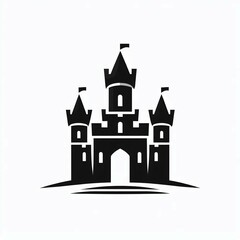 Obraz premium Majestic Castle Silhouette Logo Design