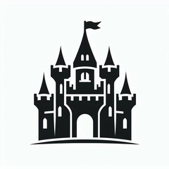 Fototapeta premium Majestic Castle Silhouette Logo Design