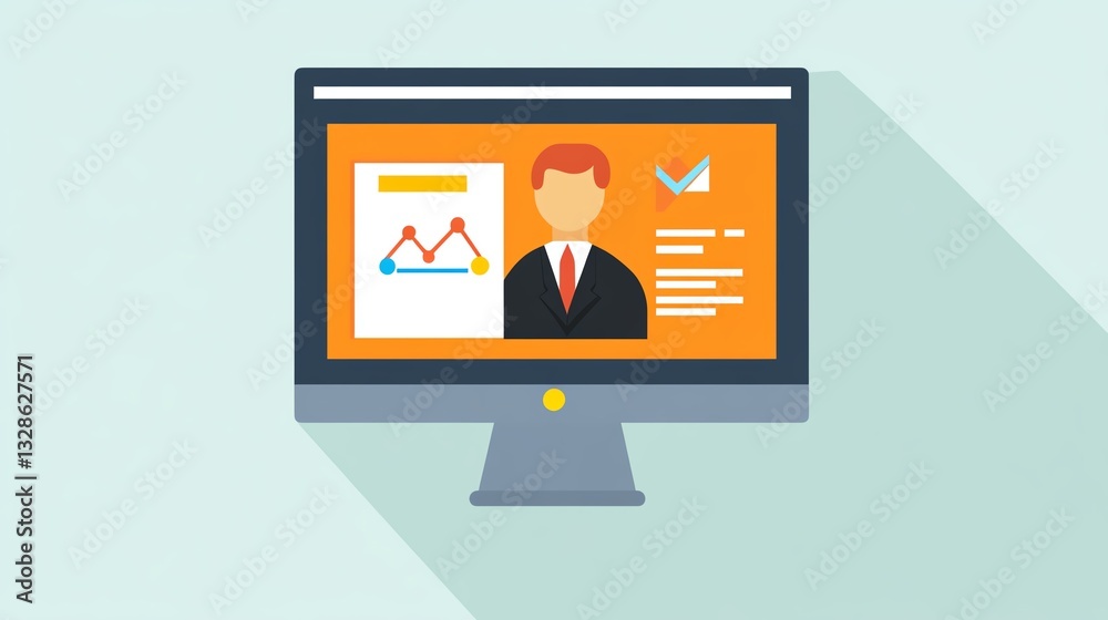 Poster professional dashboard displaying analytics and profile information on a desktop computer