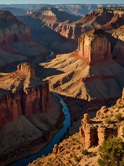 Earth’s Timeless Majesty: A Canyon Bathed in Golden Light
