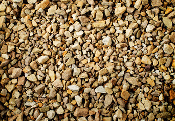 Crushed stones flat lay natural background