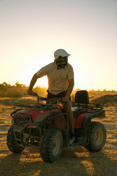 Male Quad Bike Rider Ready for Action in Cappadocia