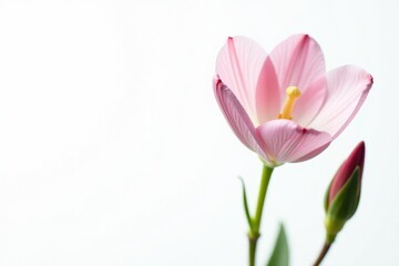 Obraz premium Eustoma branches against a pure white background, bloom, natural, background