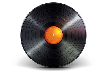 Fototapeta premium Black record with an orange label