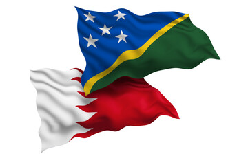 Fototapeta premium Solomon Islands and Bahrain Friendship Flags Diplomatic Relations of Two countries, Sports competition