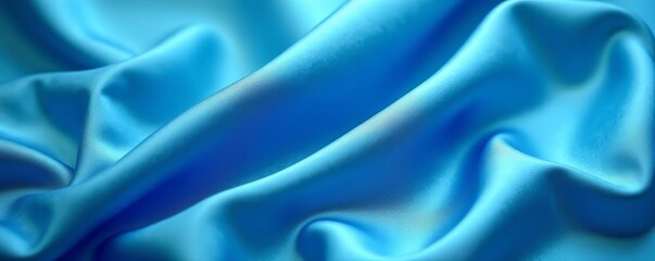 Fototapeta premium Delicate blue silk fabric with subtle sheen and smooth texture, elegant, background, smooth