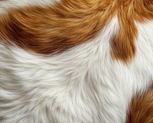 Detailed Close-up of Soft Fur with Rich Brown and White Patterns