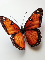 Fototapeta premium Detailed close-up showcases the elegance of an orange winged butterfly