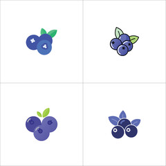 Blueberry icon set featuring high-resolution vector graphics perfect for creative and professional projects  © VARIOUS