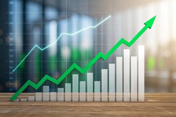 Obraz premium A dynamic financial graph illustration showing an upward trend, symbolizing growth and success in business performance.