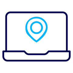 Laptop map Outline Color icon