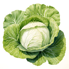 Obraz premium Digital technology cabbage watercolor design illustration