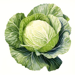 Obraz premium Digital technology cabbage watercolor design illustration