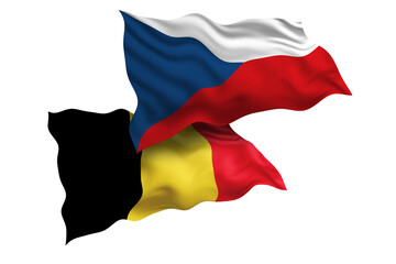 Obraz premium Czech Republic and Belgium Friendship Flags Diplomatic Relations of Two countries, Sports competition