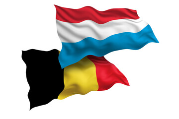 Luxembourg and Belgium Friendship Flags Diplomatic Relations of Two countries, Sports competition