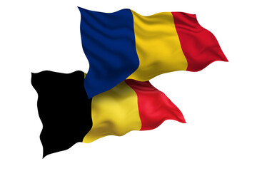 Romania and Belgium Friendship Flags Diplomatic Relations of Two countries, Sports competition