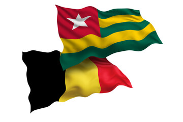 Togo and Belgium Friendship Flags Diplomatic Relations of Two countries, Sports competition