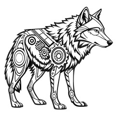 Mystical Wolf with Cosmic Design