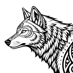 Mystical Wolf with Cosmic Design