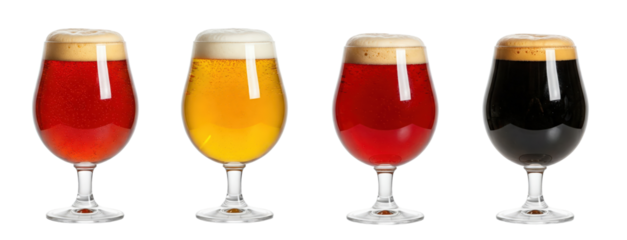 Beer PNG. Lager, Pilsener, Pale, Porter Beer ale set , transparent isolated background. Alcohol yeast beverage In a glass, craft bar, restaurant, diner for menu icons dark, pale refreshing pint of ale