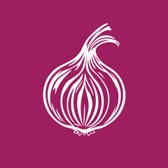 Onion logo template design fresh vegetarian health isolated background.