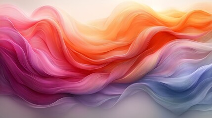 Obraz premium Flowing color waves abstract digital art vibrant visuals soft background artistic perspective