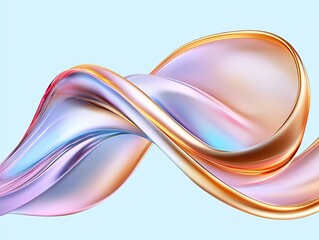 Naklejka premium Mesmerizing iridescent liquid ripples abstract art soft fluid waves vibrant colors digital design